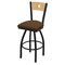 Holland Bar Stool Co 25" Swivel Counter Stool, Black Wrinkle, Nat Back, Rein Thatch Seat 83025BWNatMplB026 - alternate 1